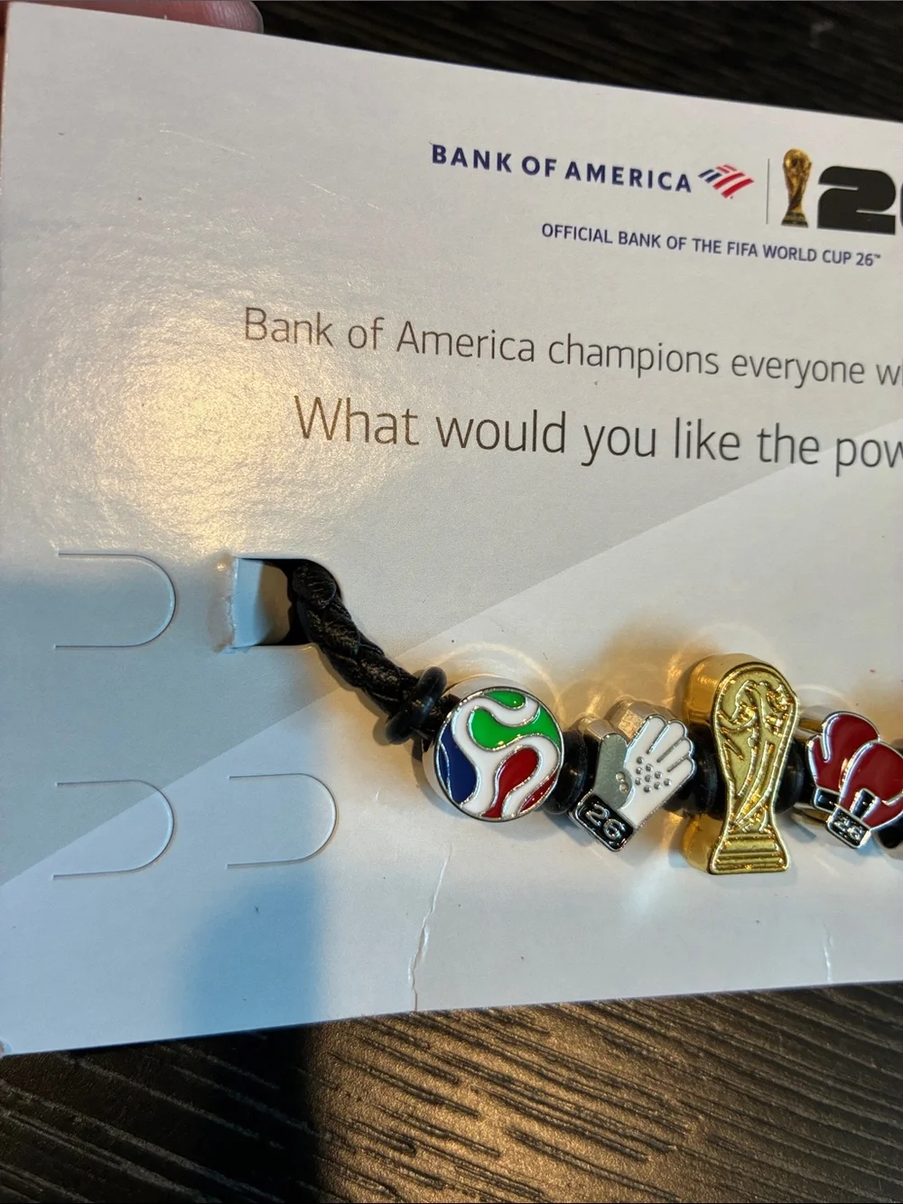 FIFA World Cup 2026 Charm Bracelet with Gold Trophy Charm